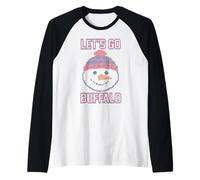 Let's GO Buffalo - NY Holiday 716 Snowman Ugly Sweater Bflo Raglan Baseball Tee