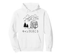 Lets Go Camping Japanese Style Writing Cute RV Motorhome Pullover Hoodie