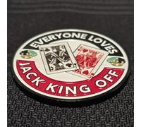 LETS GO CORNHOLE Jack King Off Poker Card Protector Good Luck Charm Card Guard, Casino Gaming Texas Holdem Token Metal Heavy Deluxe 3D Embossed Design
