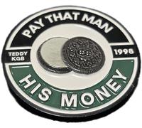 LETS GO CORNHOLE Pay That Man His Money Poker Card Protector Good Luck Charm Trinket, Teddy KGB Design, 1998 Edition Rounder Players Great Gift