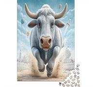 Let's Go, Cow Jigsaw Puzzles Challenge Toy Educational Games Home Decoration for Adults& Teenager Age 14 Years Up 38x26cm/1000pcs