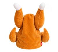 Lets Go Crimbo Musical Turkey Hat Plush Dancing Headwear Novelty One Size | Secret Santa gift for him or her, plays festive music, fancy dress office party accessory, batteries not included