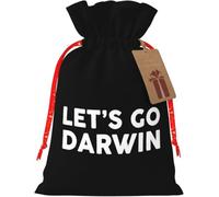 Let's Go Darwin Reusable burlap bag with drawstring for Christmas and party favors