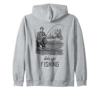 Let's Go Fishing (Fisher Statement) (Vintage Graphic) Zip Hoodie