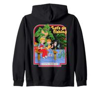 Let's Go Fishing Swamp Retro Vintage Funny Adult Humor Zip Hoodie