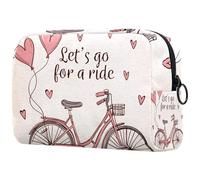 Let's Go for a Ride Cosmetic Bag for Women, Travel Toiletries Bags Large Makeup Handy Pouch Organiser Bag with Zipper