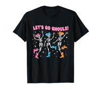 Let's Go Ghouls Cowgirl Skeleton Halloween Funny Costume T-Shirt