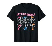 Lets Go Ghouls Cowgirl Skeleton Halloween Funny Costume T-Shirt