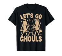 Lets Go Ghouls Retro Halloween Costume Party Women Ghosts T-Shirt