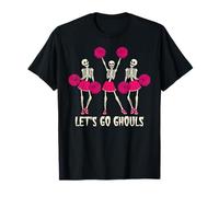 Lets Go Ghouls Skeleton Cheerleader Halloween T-Shirt