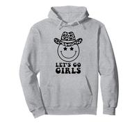 Let's Go Girls Cowgirl Hat Cute Star Eyes Happy Face Girl Pullover Hoodie