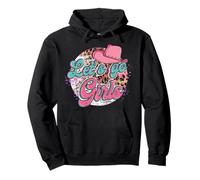 Let's Go Girls Leopard Pink Cowboy Hat Pullover Hoodie