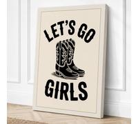 Let's Go Girls Retro Canvas Wall Art Print 30x20 Inch