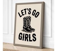 Let's Go Girls Retro Canvas Wall Art Print 30x20 Inch