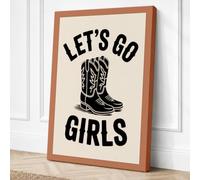 Let's Go Girls Retro Canvas Wall Art Print 36x24 Inch