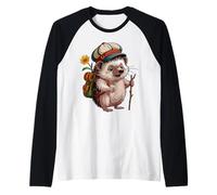 Let's go - Hiking adventure with hedgehog Raglan Baseball Tee