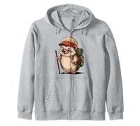 Let's go - Hiking adventure with hedgehog Zip Hoodie