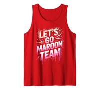 Lets GO Maroon Team High School Spirit War Game Homecoming Tank Top