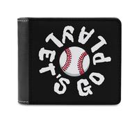 Let's Go Play Baseball Classic Mens Wallets Women Slim Bifold Wallet Card Holder for Front Pocket