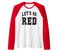 Let's GO RED High School War Game Day Spirit Week Spain Dad Raglan Baseball Tee