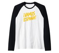 Let's Go Spain! in Spanish Yellow Lettering Raglan Baseball Tee