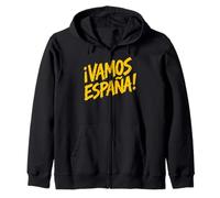 Let's Go Spain! in Spanish Yellow Lettering Zip Hoodie