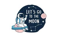 Let's Go To The Moon Men's T-Shirt - White - L - White