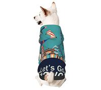 Let's Go Travel Dog Hoodie,Soft and Warm Dog Hoodie,Small Dogs Coat Clothing Puppy Cat Hoodie-X-Large