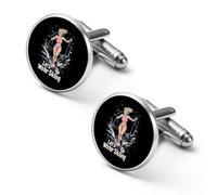 Let'S Go Water Skiing Ski Round Cufflinks for Men Classic Cuff Links Jewellery for Wedding Business Party