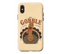 Let's Gobble Eat Drink AndBe Thankful Funny Turkey Fall Case for iPhone X/XS