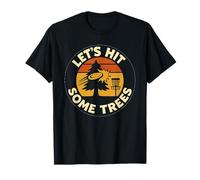 Lets Hit Some Trees Disc Golf Sunset Retro Sport Lover T-Shirt