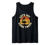 Lets Hit Some Trees Disc Golf Sunset Retro Sport Lover Tank Top
