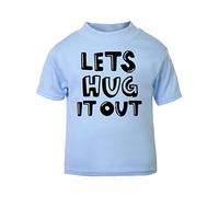 Let's Hug it Out Statement [BBY5] Short Sleeve Cotton Toddler t Shirt, 3-4 Years, Pastel Blue