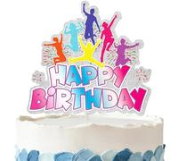 Let's Jump Birthday Cake Topper - Trampoline Jump Birthday Decorations for Trampolining and Jumping Sports Themed Party Supplies
