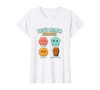 Let's Learn Shapes My Mom is Gone Funny Unhinged Meme Satire Value Graphic T-Shirt, Women, White, S