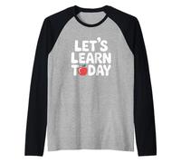 Let's Learn Today Apple Back to School Teacher Raglan Baseball Tee