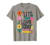 Let's Learn Today Boho Floral Inspirational Teacher Life T-Shirt
