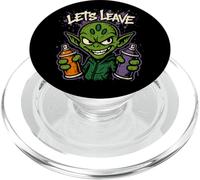 Let's Leave Alien - Vintage Graffiti Alien UFO Lover PopSockets PopGrip for MagSafe