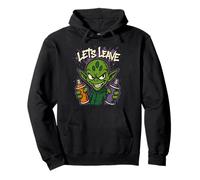 Let's Leave Alien - Vintage Graffiti Alien UFO Lover Pullover Hoodie