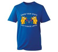 Let's Lots Raise Pudsey Day T-Shirt Bear Comic Stitch Tshirt Charity Spotty Day Relief tee Children Need School Event Unisex Kids Adults Top (Royal Blue, 7 Years)