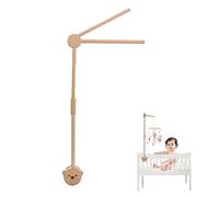 let's make Baby Mobile Holder, Bear Wooden Baby Mobile Holder, Height Adjustable, Two Hanging Rods, Different Angles, No Paint, Suitable for 0-6 Years Old Baby