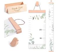 let's make Growth Chart for Wall 7 Ft Height Chart with Keepsake Box & Hook Waterproof Canvas Measure Wall Ruler Removable Neutral Nursery Wall Decor for Baby Kids Toddlers
