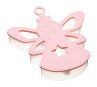 LETS MAKE KitchenCraft KCCUTSTFAIRY Fairy Three Dimensional Cookie Cutter, Silicone, Pink/White