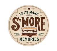 Let's Make S'more Memories Retro Metal Tin Sign, Vintage Metal Poster for Bar, Home, Man Cave, Kitchen, Laundry Room Art Decor 8x8 Inch
