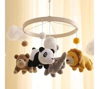 let's make Woodland Crochet Baby Crib Mobile, Soft Handcrafted Knit Forest Animals Nursery Decor, Options with Clamp Stand and Music Box, Gender Neutral Earth Tones