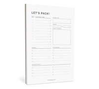 Let's Pack Notepad - 5.5 x 8.5 Detailed Travel Planning Checklist, 50 Tear-Off Sheets - Comprehensive Trip Planner with Clothing Quantities & Toiletries - Essential Vacation Tool for Moms, Kids