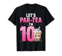 Let's Par-Tea I'm 10 Year Old Birthday Bubble Boba Tea 10th T-Shirt