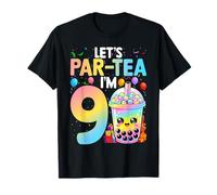 Let's Par-Tea I'm 9 Year Old Birthday Bubble Boba Tea 9th T-Shirt