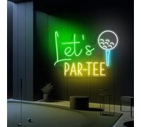 Let's Par Tee Neon Sign Golf Signs Club LED Lights Wall Decoration Golf Wall Art Lover Gifts