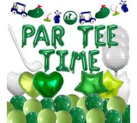 Let's Partee Time Golf Party Decorations Balloons Banner Sport Themed Party Supplies Green Balloons White golf club balloon Men Boys Party Balloons Decoration for Birthday Baby Shower Retirement Party